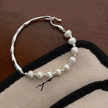 Load image into Gallery viewer, Elegant Pearl Half Bangle Bracelet