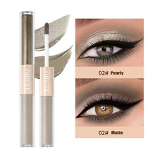 Load image into Gallery viewer, Double Head Glitter Gold Pink Eyeshadow