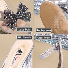 Load image into Gallery viewer, High Heels Crystal Bowtie Open Toe