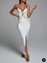 Load image into Gallery viewer, Bandage Strap Metal Embellishment Maxi Bodycon Dress