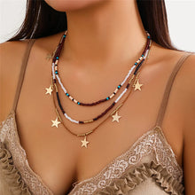 Load image into Gallery viewer, Multilayer Boho Seed Beads Butterfly Leaf Sequins Tassel Necklace