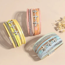 Load image into Gallery viewer, Handmade Braided Cross Leather Bracelet