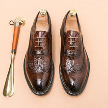 Load image into Gallery viewer, Crocodile Pattern Fashion Leather Loafers Brogue Dress Shoes