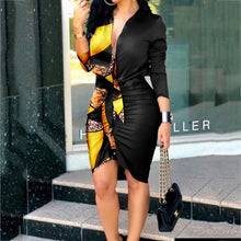 Load image into Gallery viewer, Elegant Sexy Women's Shirt Dress Long Sleeve V Neck
