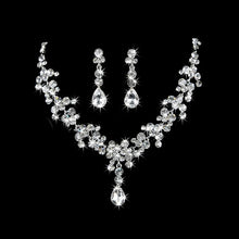 Load image into Gallery viewer, Necklace + Earrings Crystal Wedding Party Bride