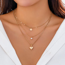 Load image into Gallery viewer, 3Pcs Creative Heart Sequin Pendant Choker Necklace