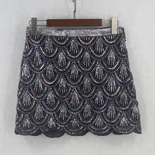 Load image into Gallery viewer, High Waist Sequins Mini Bling Skirt
