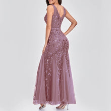 Load image into Gallery viewer, Embroidered Sleeveless Sexy  Dress V Neck
