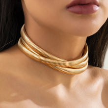 Load image into Gallery viewer, Exaggerated Chunky Heavy Metal Twisted Torques Choker