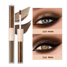 Load image into Gallery viewer, Double Head Glitter Gold Pink Eyeshadow