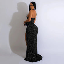 Load image into Gallery viewer, Diamond Hot Rhinestone Sequined Skew Neck