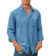 Load image into Gallery viewer, Loose Men's Denim Shirt Long Sleeve