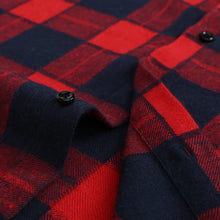 Load image into Gallery viewer, Men's Fashion Contrast Plaid Checkered Brushed Flannel Shirt