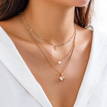 Load image into Gallery viewer, 3Pcs Creative Heart Sequin Pendant Choker Necklace