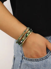 Load image into Gallery viewer, Crystal Stone Beaded Leather Bracelet