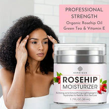Load image into Gallery viewer, Glow Boosting Rosehip Moisturizer for Face Neck Decollete Super