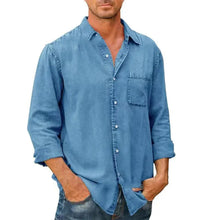 Load image into Gallery viewer, Loose Men's Denim Shirt Long Sleeve