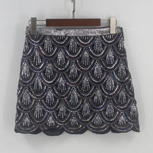 Load image into Gallery viewer, High Waist Sequins Mini Bling Skirt
