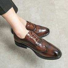 Load image into Gallery viewer, Crocodile Pattern Fashion Leather Loafers Brogue Dress Shoes