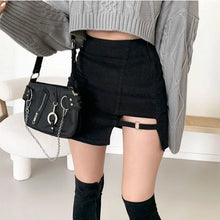 Load image into Gallery viewer, Black Sexy Short Mini Gothic Skirt High Waist