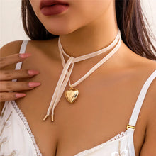 Load image into Gallery viewer, 140CM Long Rope Chain With Tiny Heart Pendant Necklace