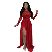 Load image into Gallery viewer, Black Lace Sequins Mesh  Evening Dress