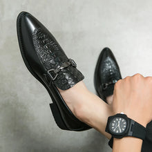 Load image into Gallery viewer, Crocodile Pattern Leather Shoes Fashion Loafers Men's Slip-On