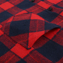 Load image into Gallery viewer, Men's Fashion Contrast Plaid Checkered Brushed Flannel Shirt