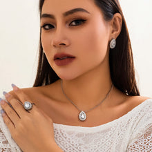 Load image into Gallery viewer, 3Pcs Luxury Water Drop Rhinestone Pendant Choker Necklace Stud