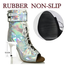 Load image into Gallery viewer, High Heels Silver Lace-up