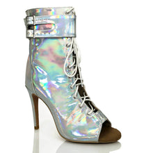 Load image into Gallery viewer, High Heels Silver Lace-up