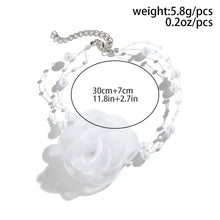 Load image into Gallery viewer, Elegant White Big Rose Flower Chain Necklace