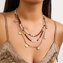 Load image into Gallery viewer, Multilayer Boho Seed Beads Butterfly Leaf Sequins Tassel Necklace