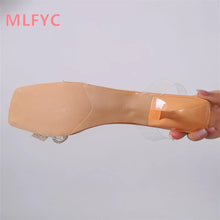 Load image into Gallery viewer, Diamond Butterfly High Heel Sandals Square Toe