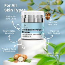 Load image into Gallery viewer, 2.5% Retinol Cream Face Moisturizer w Vitamin E Hyaluronic Acid for