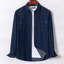 Load image into Gallery viewer, Denim Shirt Long Sleeve Button Front Pocket Casual