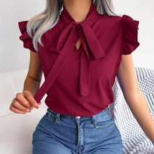 Load image into Gallery viewer, Ear Strap Bow Chiffon Shirt