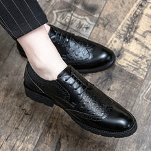 Load image into Gallery viewer, Leather Loafers Men's Pointed Toe Lace-Up