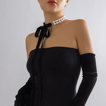 Load image into Gallery viewer, Gothic Long Wide Black Velvet Ribbon Choker