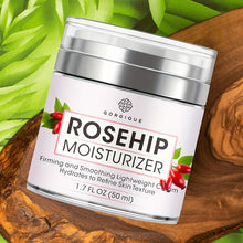 Load image into Gallery viewer, Glow Boosting Rosehip Moisturizer for Face Neck Decollete Super
