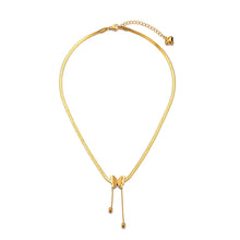 Load image into Gallery viewer, Frosted Butterfly Pendant Fashion Snake Bone Chain