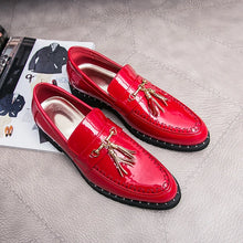 Load image into Gallery viewer, Fashion Trends Red Soft Leather Loafers Shoes Tassel Casual