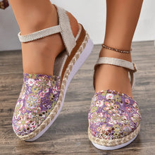 Load image into Gallery viewer, Hollow Women's Shoes Wedge Round Toe Sandals