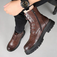 Load image into Gallery viewer, Lace-Up Leather Ankle Boots