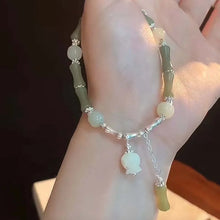 Load image into Gallery viewer, Green Bamboo Joint Beaded Bracelet