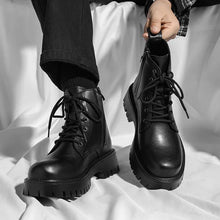 Load image into Gallery viewer, English Style Zipper Boots Leather Lace-Up