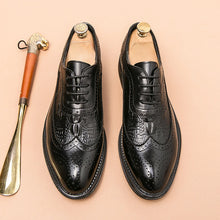 Load image into Gallery viewer, Crocodile Pattern Fashion Leather Loafers Brogue Dress Shoes