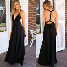 Load image into Gallery viewer, Elegant Long Deep V Halter Dress