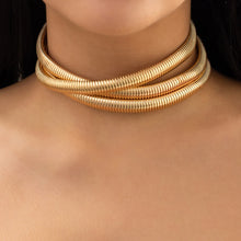 Load image into Gallery viewer, Exaggerated Chunky Heavy Metal Twisted Torques Choker