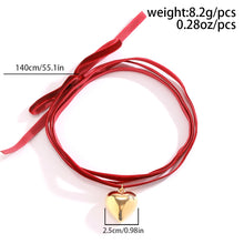 Load image into Gallery viewer, 140CM Long Rope Chain With Tiny Heart Pendant Necklace